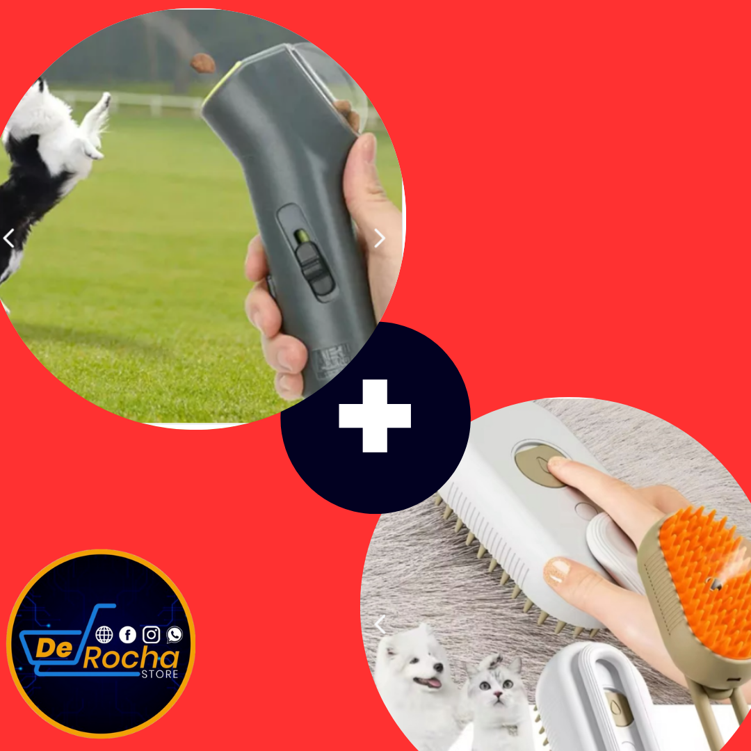 combo juguete comida+cepillo mascota